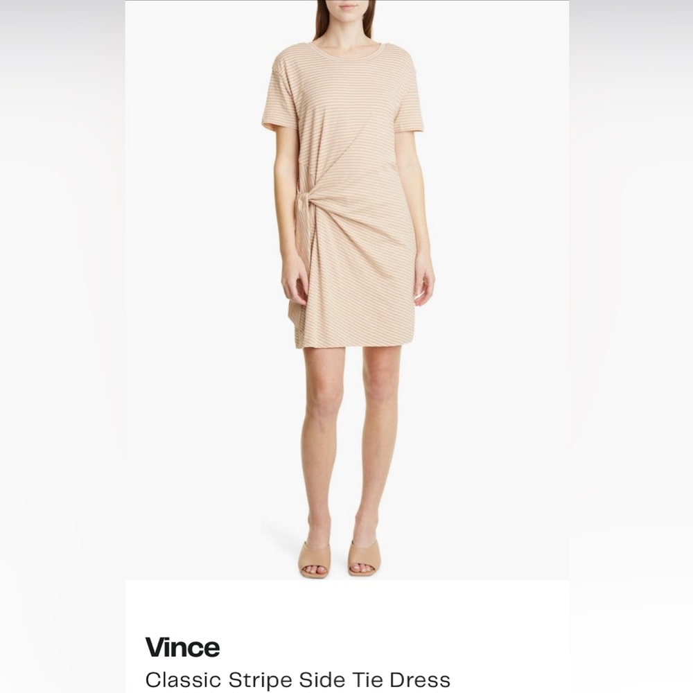 Vince classic stripe side tie dress